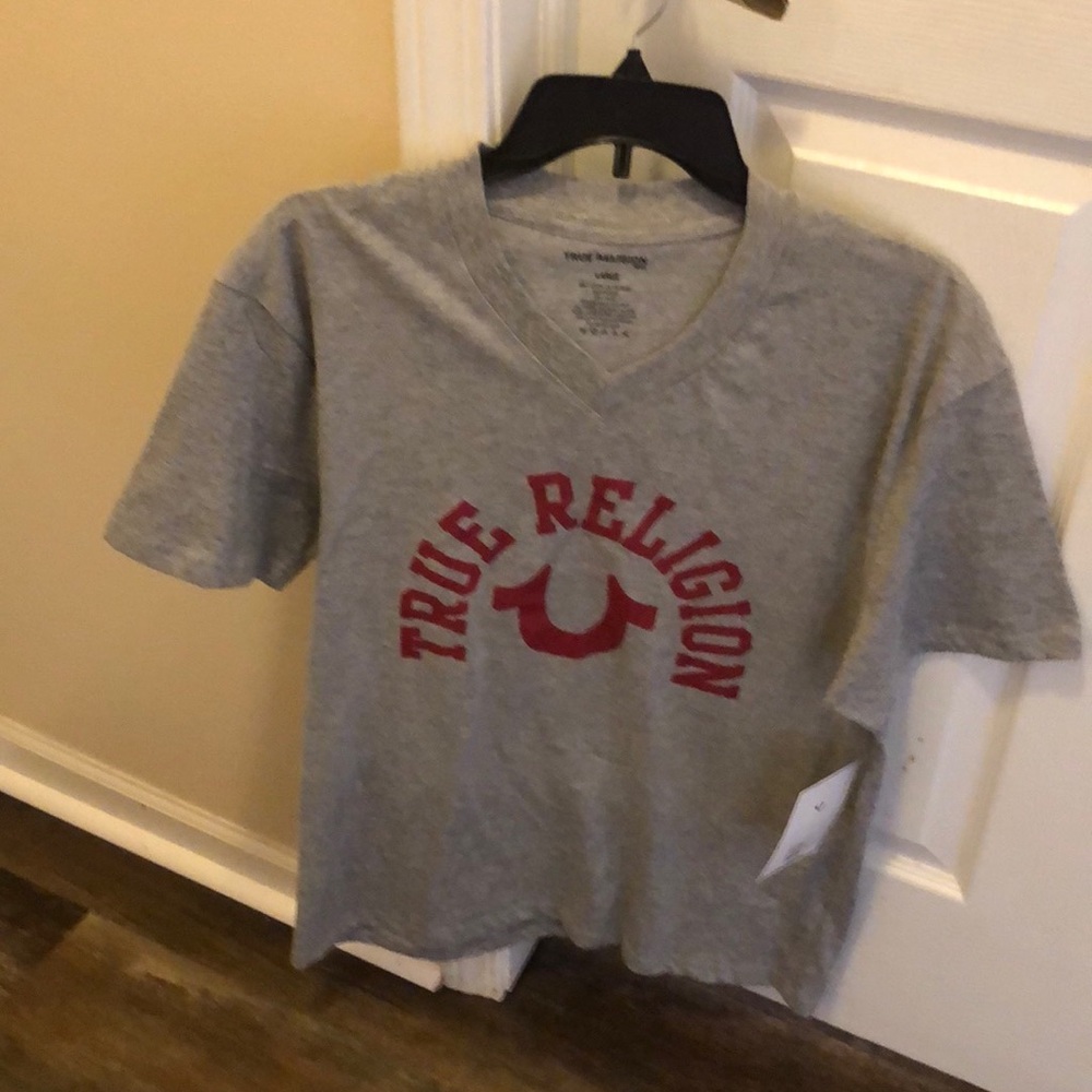 True Religion gray red men’s T-shirt
